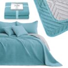 Softa ágytakaró - 170*270 cm - azúrkék és gyöngyház