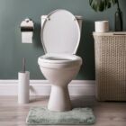 Bati fürdőszoba-toalett szőnyeg szett - csúszásgátlóval - mosható - 50×80 cm + 40×50 cm - szürke