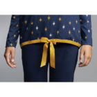 J.PRESS Női mintás pizsama szett - 38 - sötétkék-sárga - LUTNIA