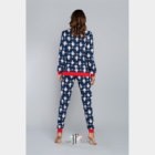 J.PRESS Női pizsama - 40 - sötétkék-mintás - NANA
