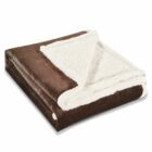 Teddy meleg serpa takaró - 150*200 cm - barna - két oldalas
