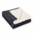 Teddy meleg serpa takaró - 220×240 cm - fekete - két oldalas