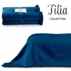 Tilia ágytakaró 200*220 cm - Kék - fodros