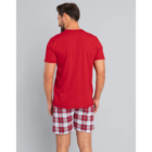 J.PRESS Férfi rövid pamut pizsama szett - L - piros - MOSS