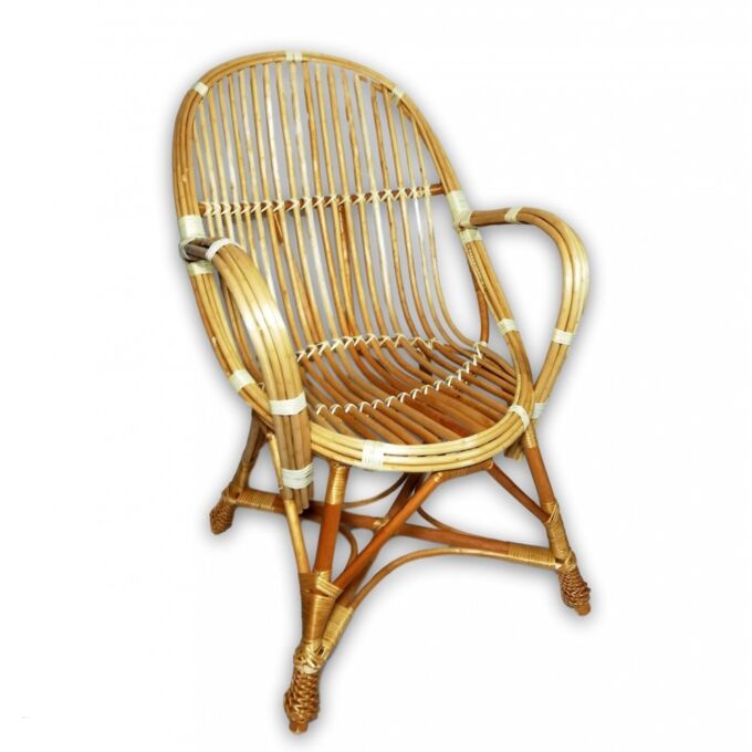 Fonott vessző karfás szék - natúr