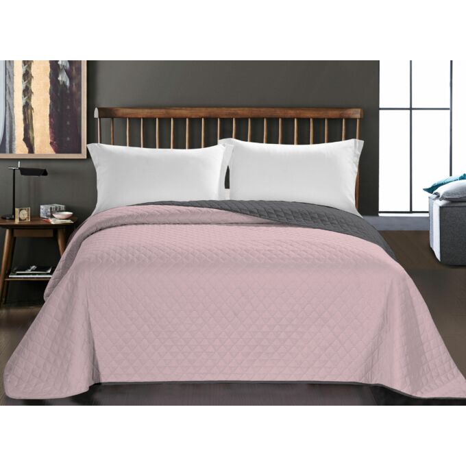 Axel ágytakaró - 260*280 - rózsaszín-fekete - kétoldalas