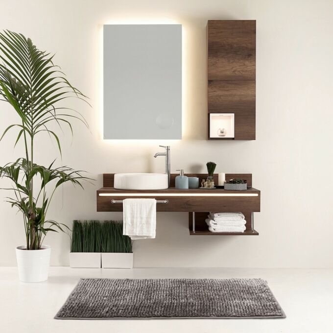 Bati fürdőszoba szőnyeg - csúszásgátlóval - mosható - 60×90 cm - barna