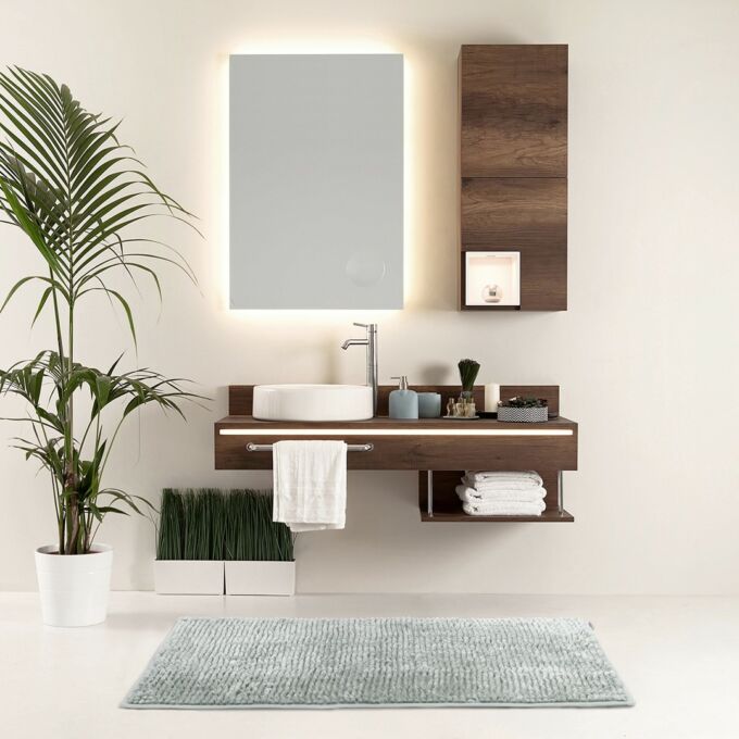 Bati fürdőszoba szőnyeg - csúszásgátlóval - mosható - 60×90 cm - ezüst
