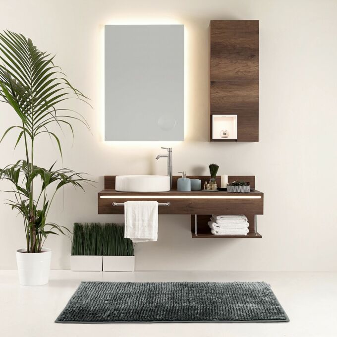Bati fürdőszoba szőnyeg - csúszásgátlóval - mosható - 50×70 cm - grafit