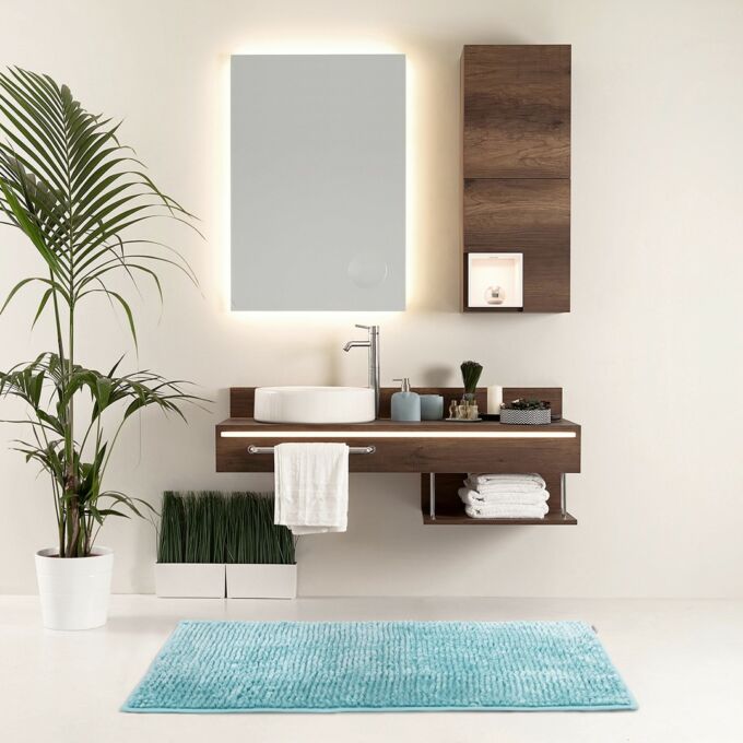 Bati fürdőszoba szőnyeg - csúszásgátlóval - mosható - 50×70 cm - kék