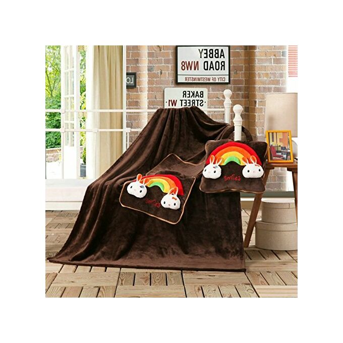 Gyermek pléd és ágytakaró egyben - 110 × 160 cm - barna - mosolyka