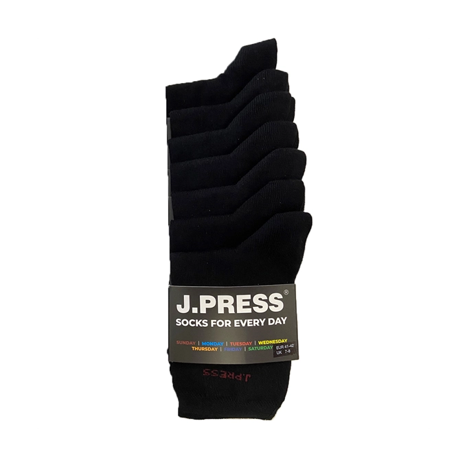 J.PRESS 7 darabos hétfő-vasárnap zokni csomag - 43-44 - fekete - MP7DAYS