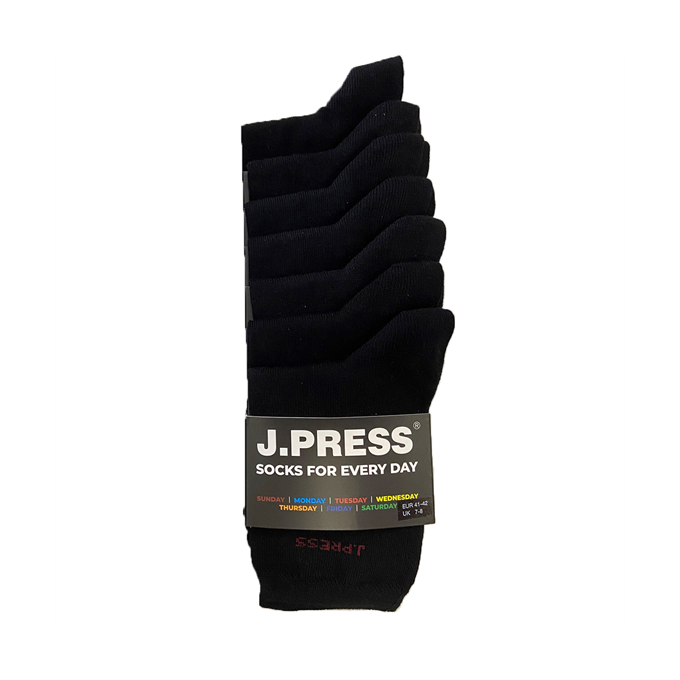 J.PRESS 7 darabos hétfő-vasárnap zokni csomag - 43-44 - fekete - MP7DAYS