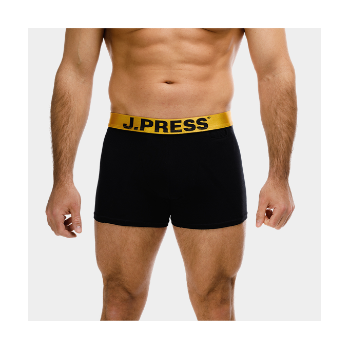 J.PRESS nagy logós design boxer - L - fekete-arany - 231BL_N23