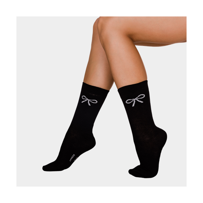 J.PRESS női mintás zokni - 37-38 - fekete-ezüst - WS119_N2