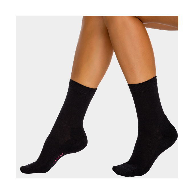 J.Press női plüss talpú, lábszár középig érő zokni - 39-40 - fekete - WWS010