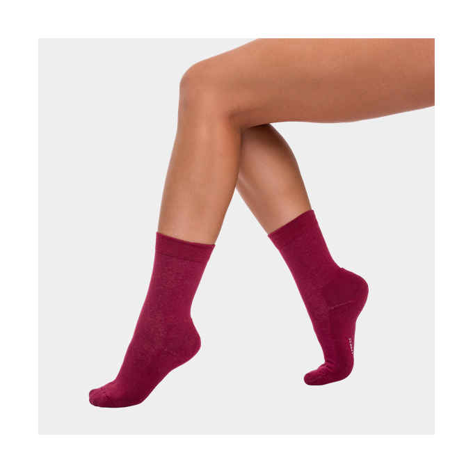 J.Press női plüss talpú, lábszár középig érő zokni - 35-36 - bordó - WWS010