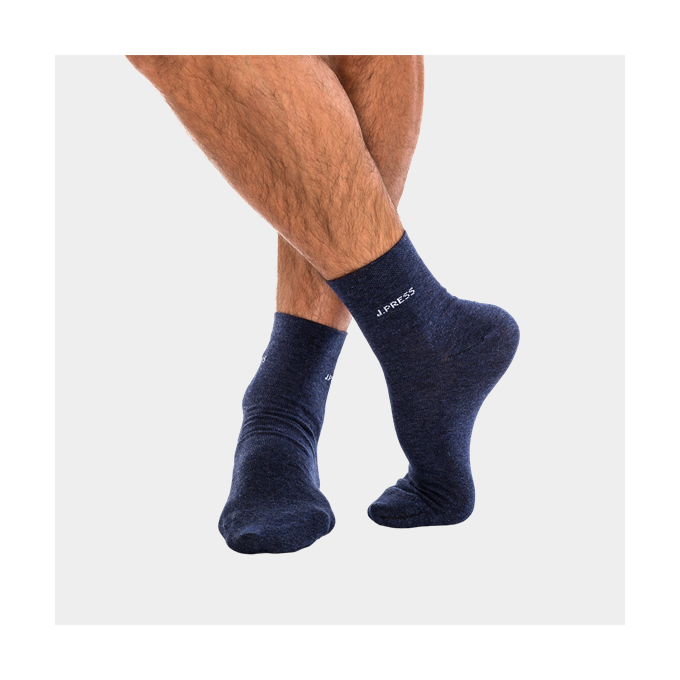 J.Press férfi zokni rövidített szárhosszal - 41-42 - sötétmelírkék - D115