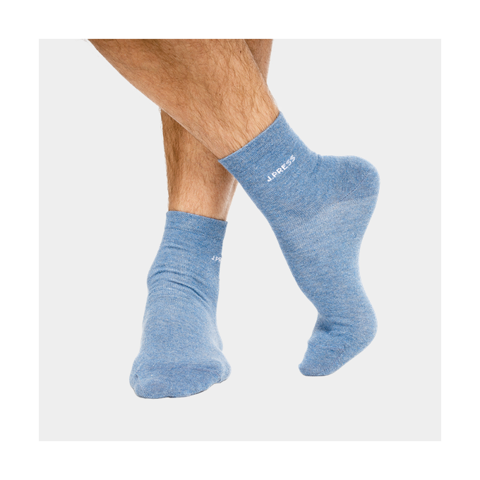J.Press férfi zokni rövidített szárhosszal - 45-46 - melírkék - D115