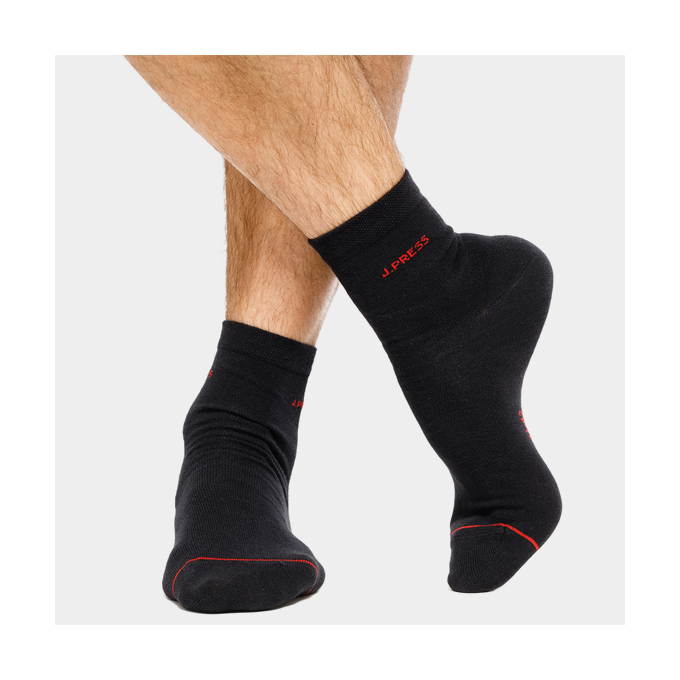 J.PRESS rövidített szárú férfi zokni - 45-46 - fekete-piros - D115C