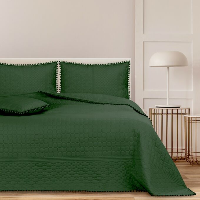 MEADORE ágytakaró - 260×280  cm - Zöld , kétoldalas