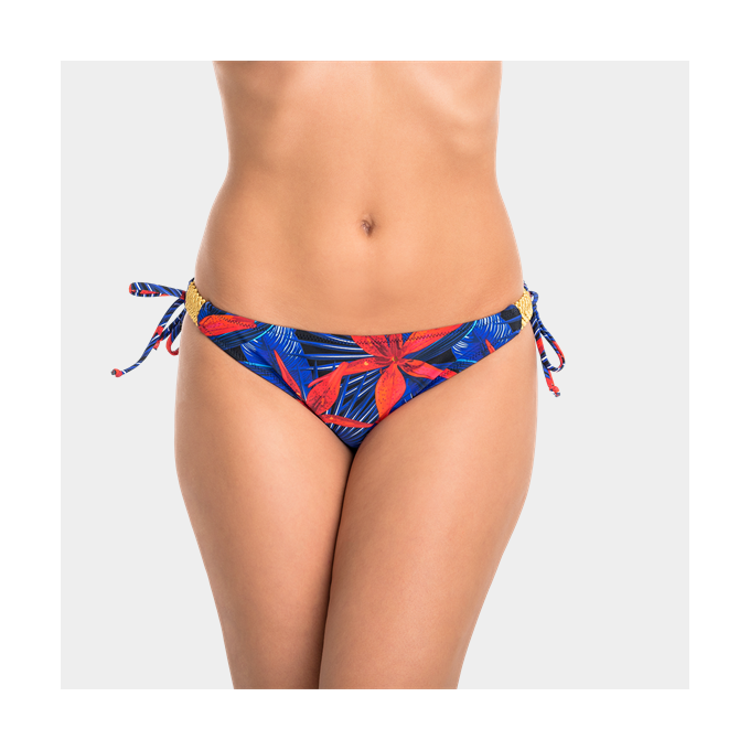 J.Press női bikini alsó - 36 - kék-piros trópusi virágos - WSBWBI02B