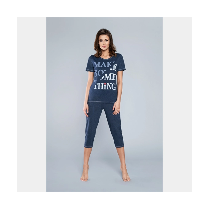 J.PRESS Női pizsama szett - 42 - sötétmelírkék-mintás - NEVADA