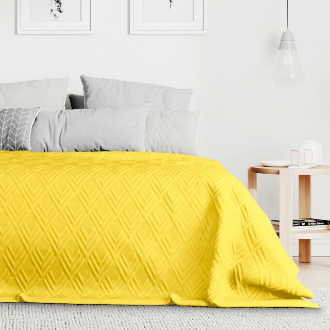 Ophelia ágytakaró - 260×280 cm - Mustársárga