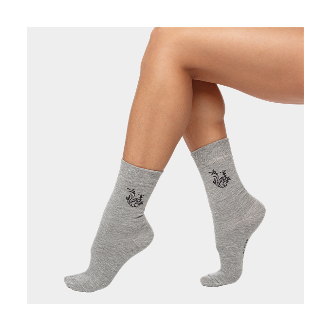 J.Press aloe vera zokni érzékeny lábú nőknek - 35-36 - világosmelírszürke-sötétmelírszürke - WS088