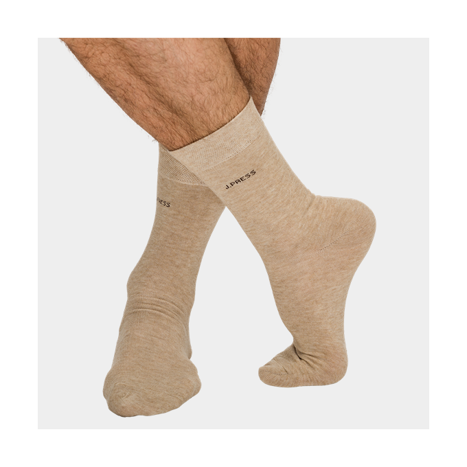 J.Press férfi zokni mindennapos viseletre - 41-42 - melír homok - D050 (öltönyhöz is)