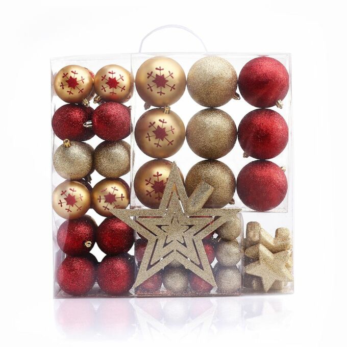 Karácsonyi dekoráció készlet - Susi - 76 db - piros-arany (KARÁCSONYFA DÍSZ)